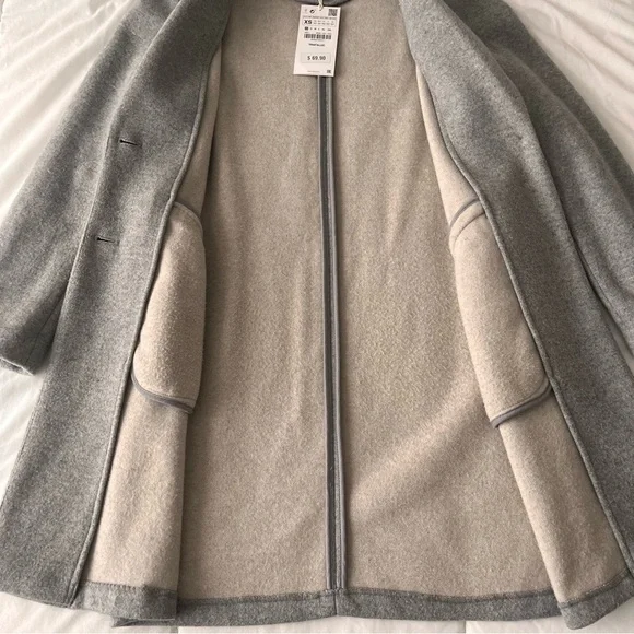 Zara Gray Outerwear Coat XS - Picture 10 of 11